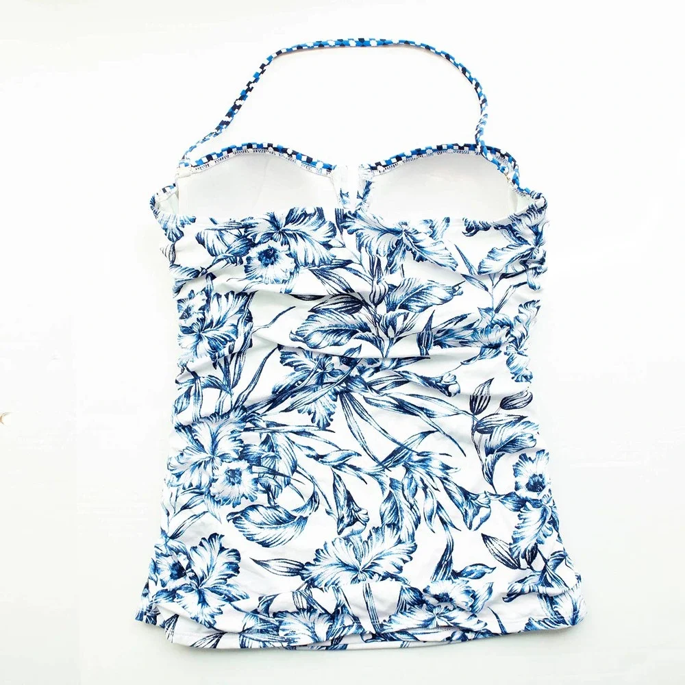 Tommy Bahama White Floral Print Halter Tankini Swim Top - Picture 5 of 5